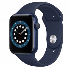 Apple Series 6 Silicone Watch with GPS and Blood Oxygen Sensor, 44 mm - Blue